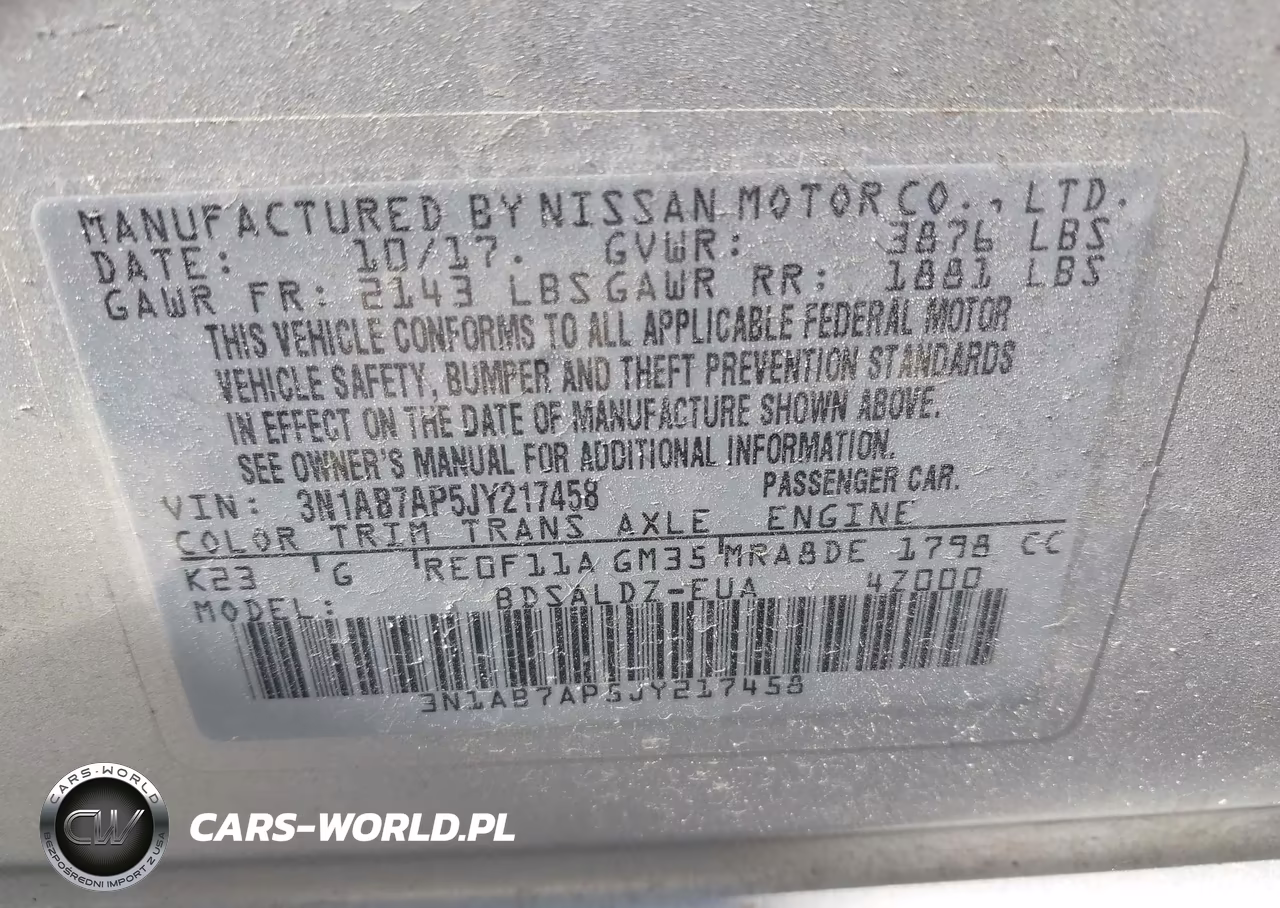 2018 Nissan Sentra Sv VIN:3N1AB7AP5JY217458 - 9