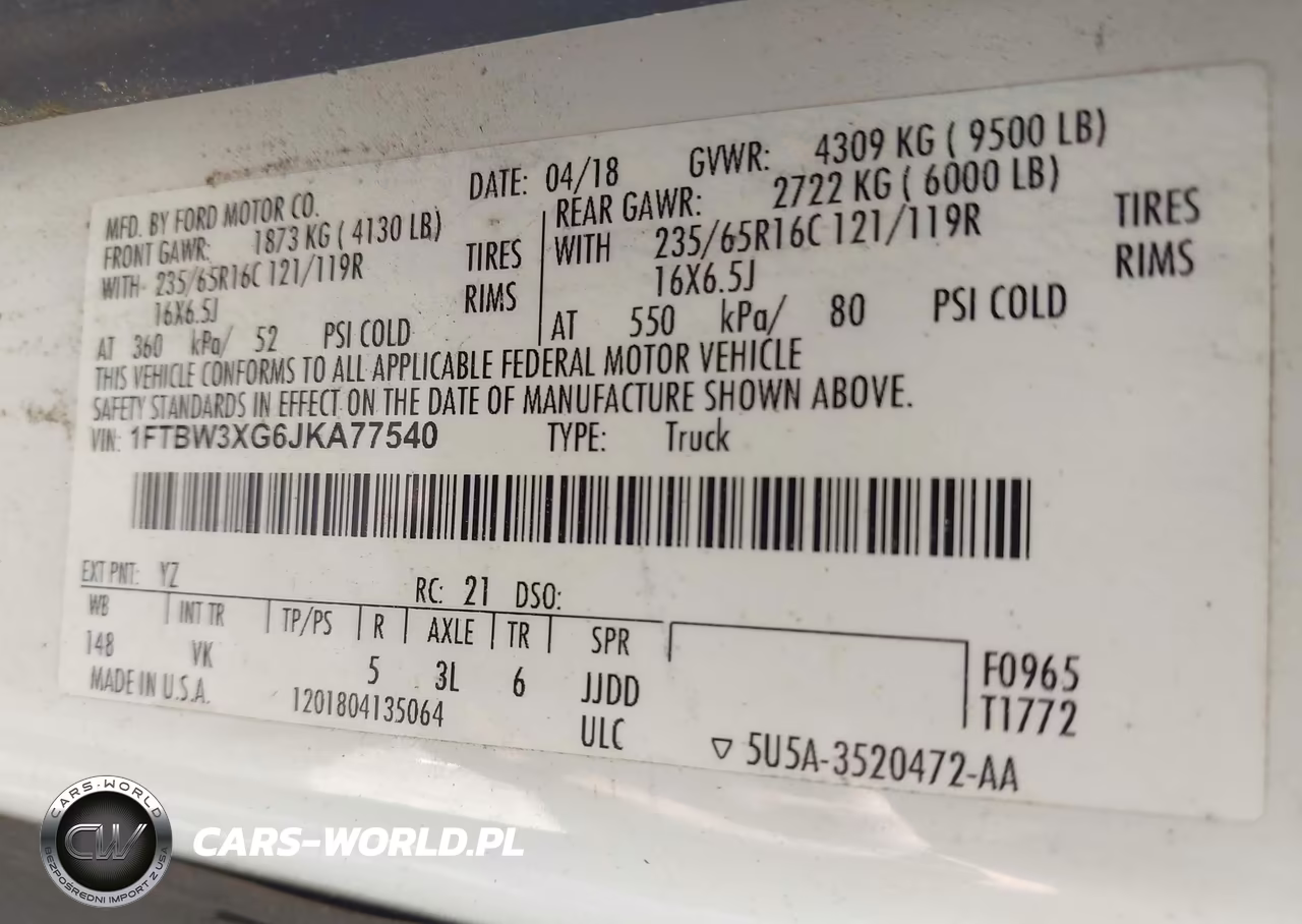 2018 Ford Transit-350 VIN:1FTBW3XG6JKA77540 - 9