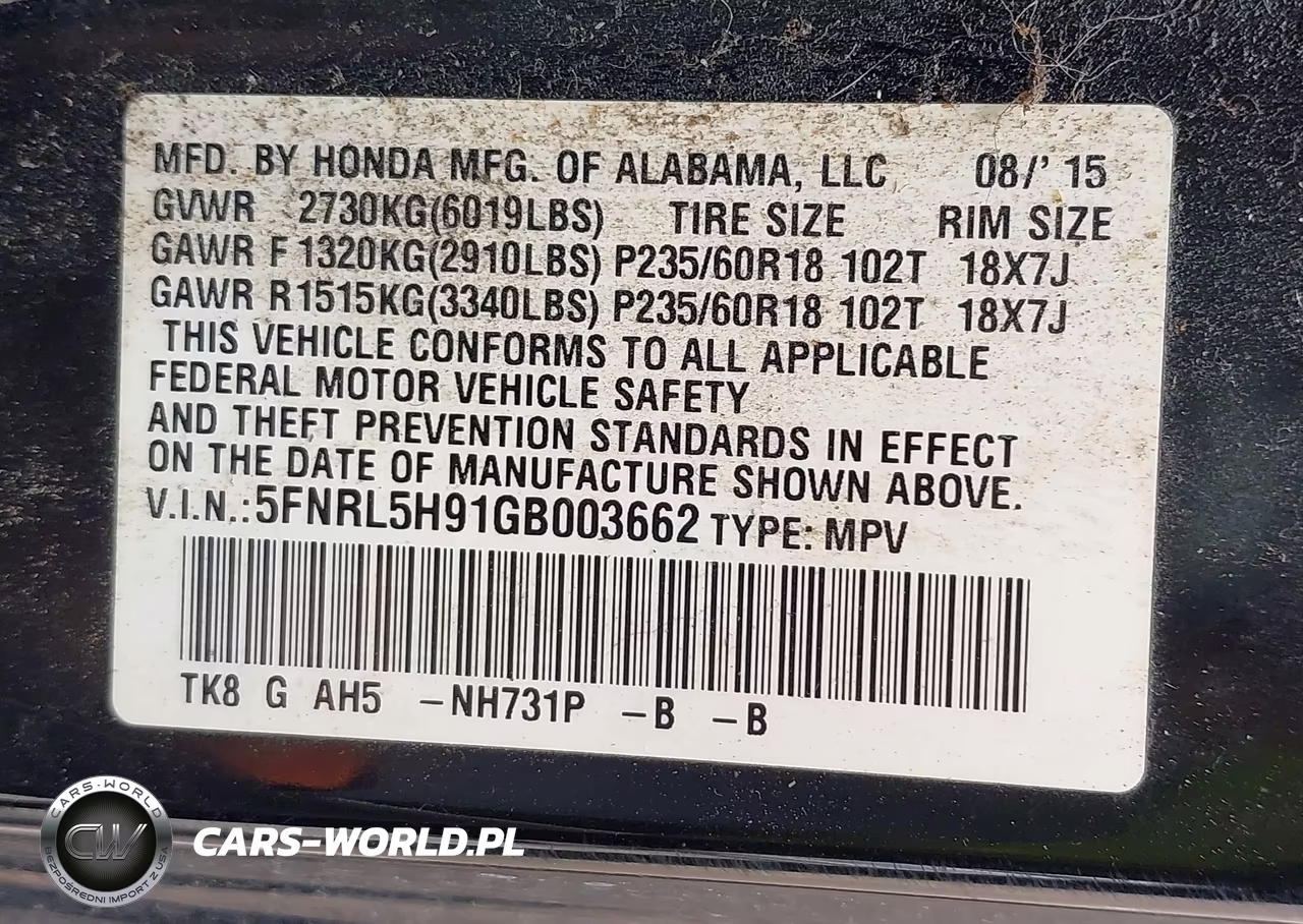 2016 Honda Odyssey Touring-Touring Elite VIN:5FNRL5H91GB003662 - 9