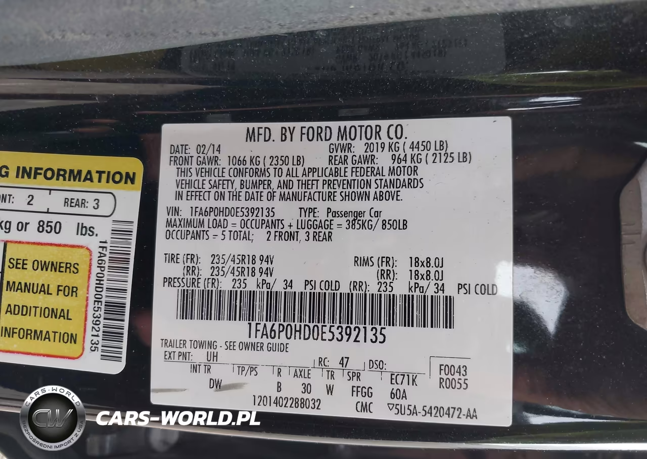 2014 Ford Fusion Se VIN:1FA6P0HD0E5392135 - 9