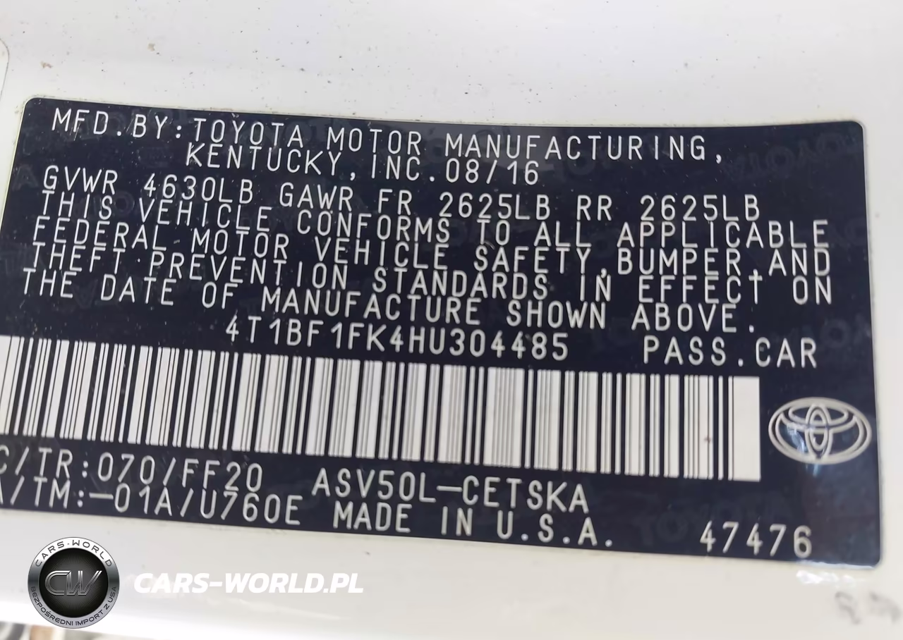 2017 Toyota Camry Se VIN:4T1BF1FK4HU304485 - 9