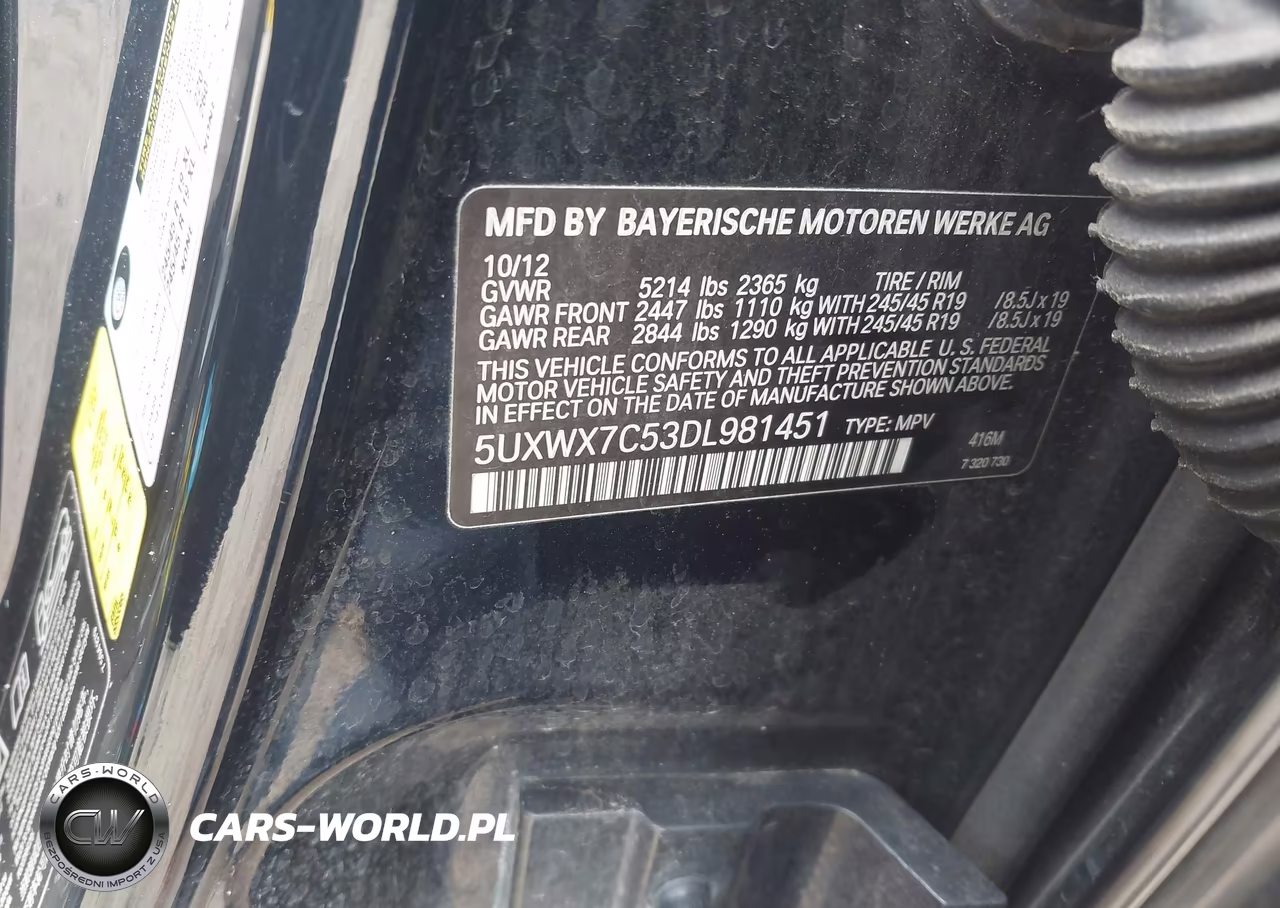 2013 BMW X3 xDrive35I VIN:5UXWX7C53DL981451 - 9