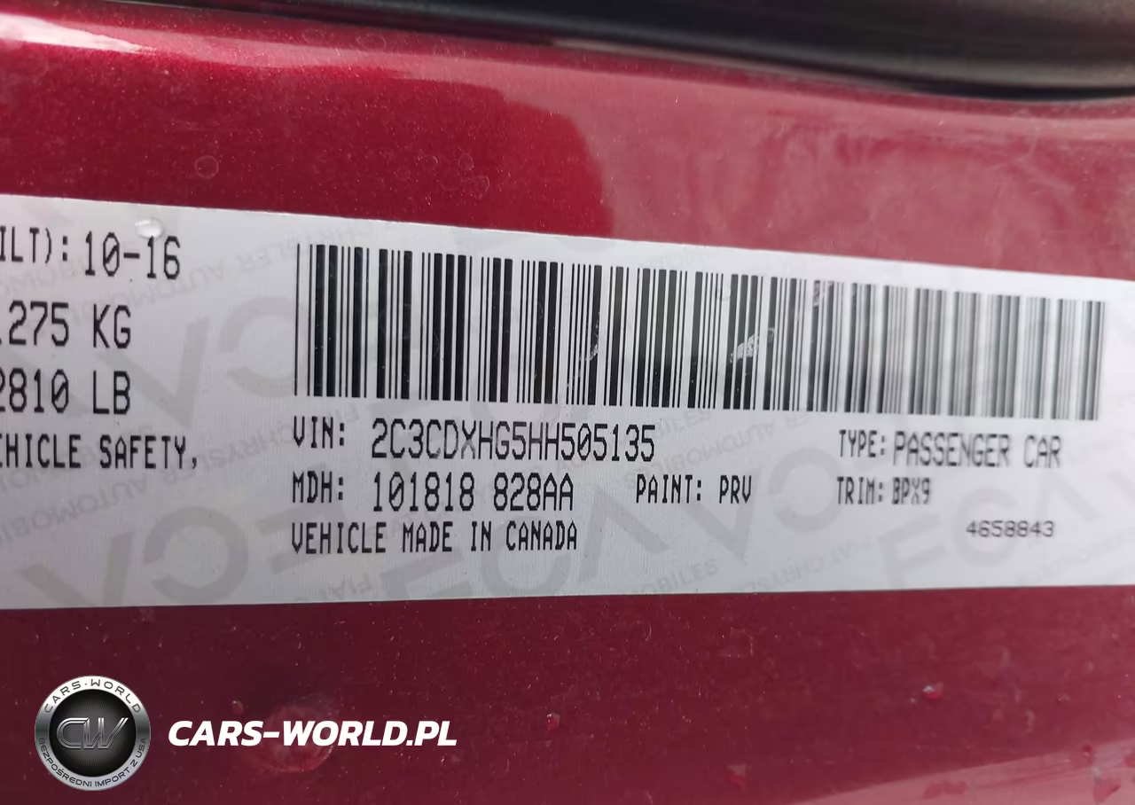 2017 Dodge Charger Sxt Rwd VIN:2C3CDXHG5HH505135 - 9