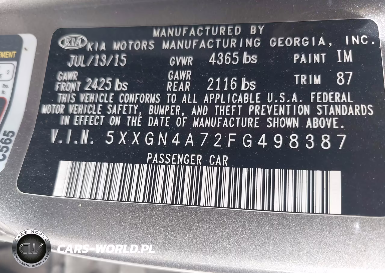 2015 Kia Optima Ex VIN:5XXGN4A72FG498387 - 9