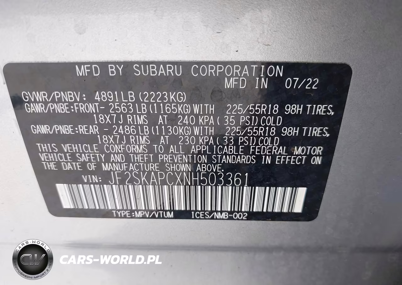 2022 Subaru Forester Limited VIN:JF2SKAPCXNH503361 - 9