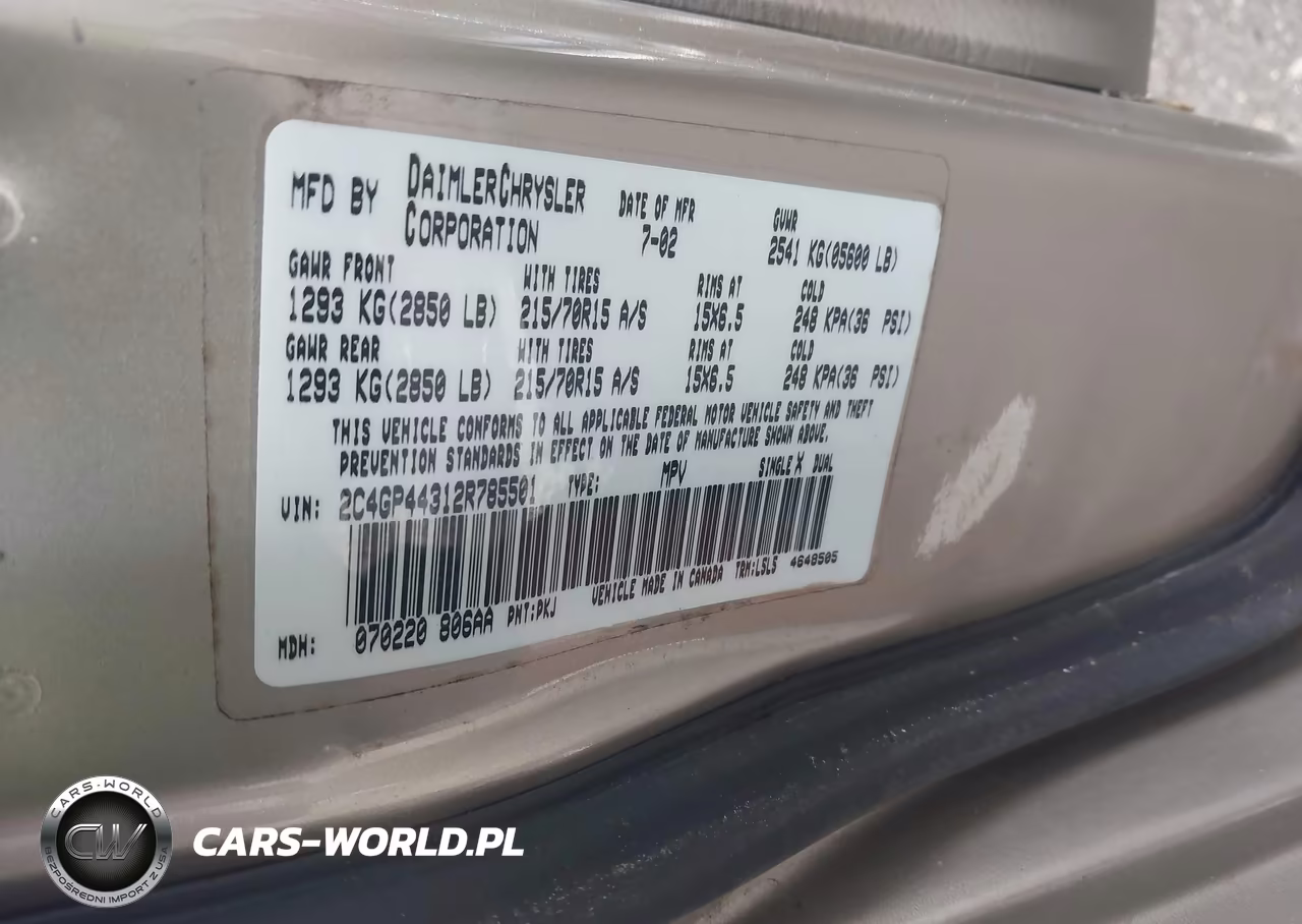 2002 Chrysler Town & Country Lx VIN:2C4GP44312R785501 - 9