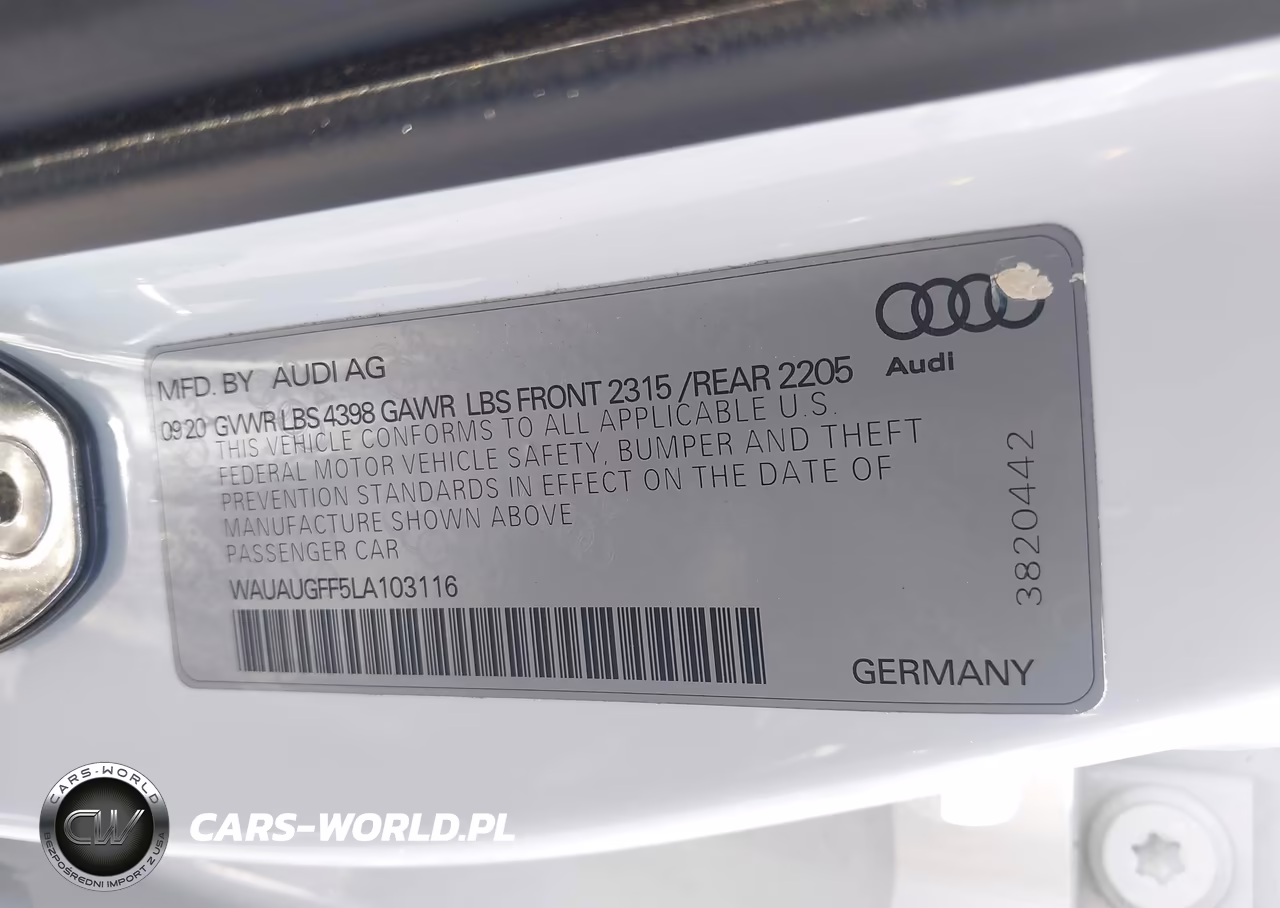 2020 Audi A3 Premium 40 Tfsi Front-Wheel Drive S Tronic VIN:WAUAUGFF5LA103116 - 9