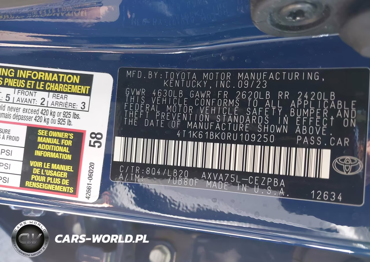 2024 Toyota Camry Xse VIN:4T1K61BK0RU109250 - 9