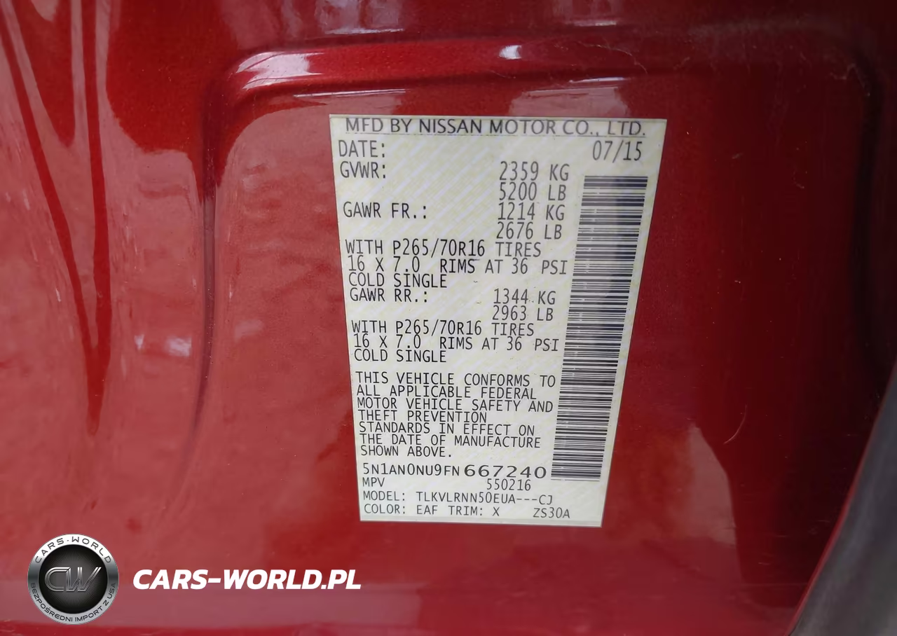 2015 Nissan Xterra S VIN:5N1AN0NU9FN667240 - 9