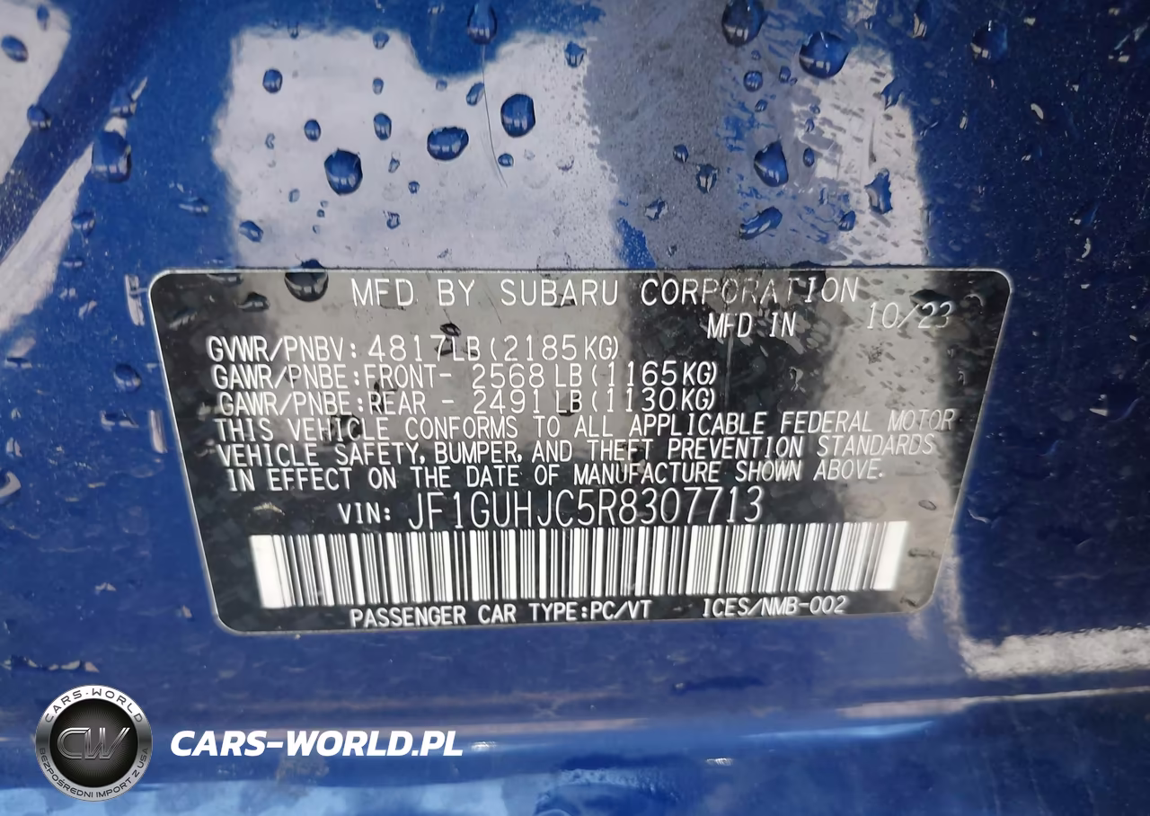 2024 Subaru Impreza Rs 5-Door VIN:JF1GUHJC5R8307713 - 9