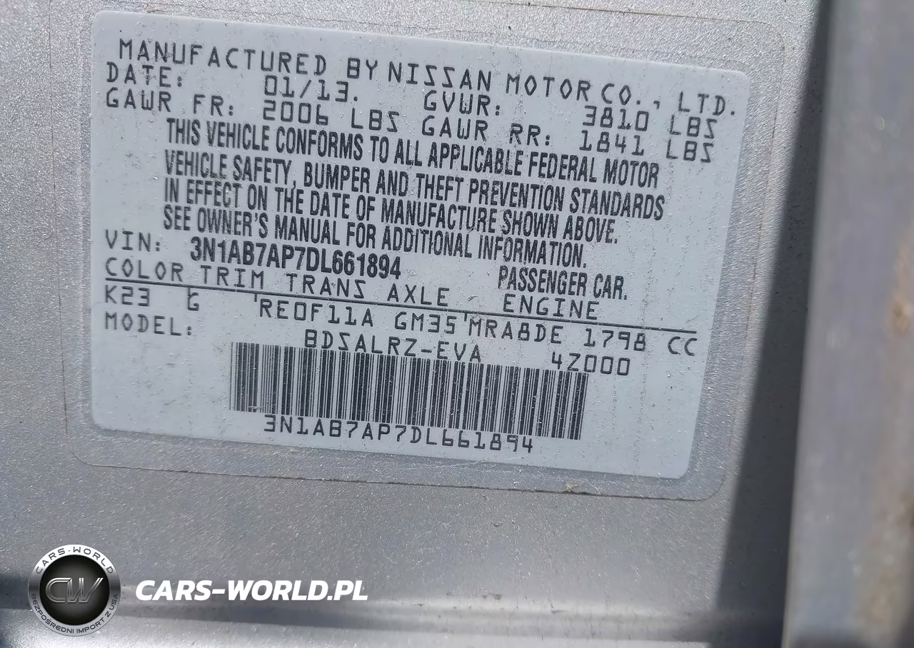2013 Nissan Sentra Sr VIN:3N1AB7AP7DL661894 - 9