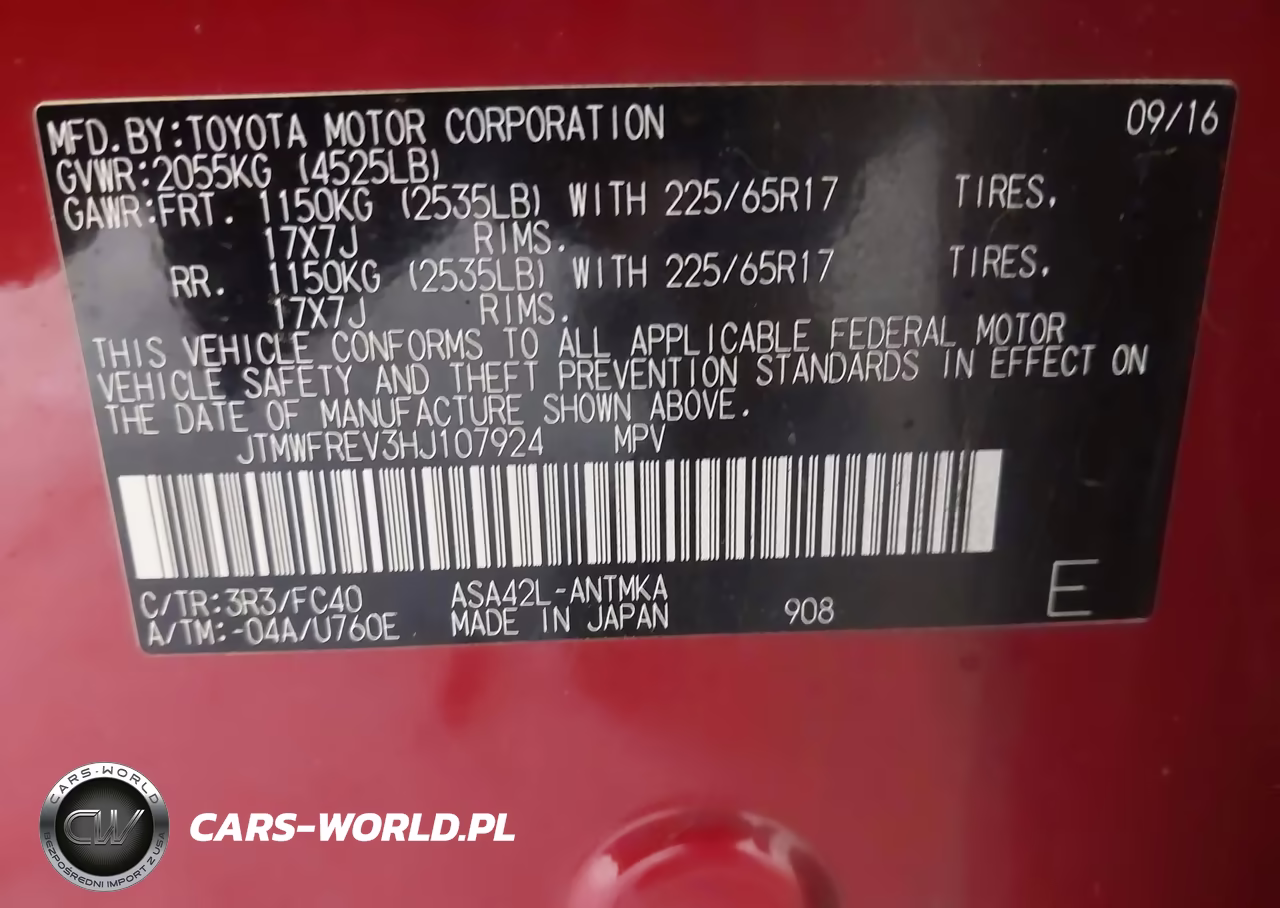 2017 Toyota Rav4 Xle VIN:JTMWFREV3HJ107924 - 9
