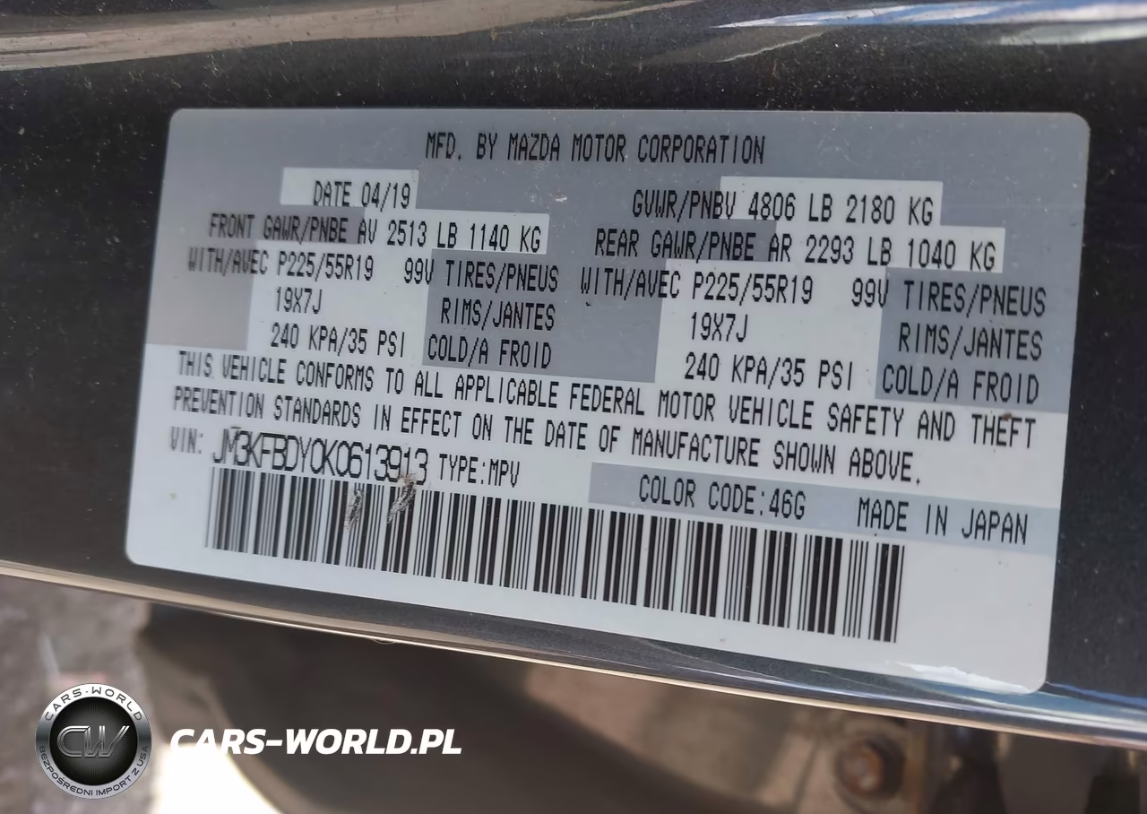 2019 Mazda Cx-5 Grand Touring Reserve VIN:JM3KFBDY0K0613913 - 9