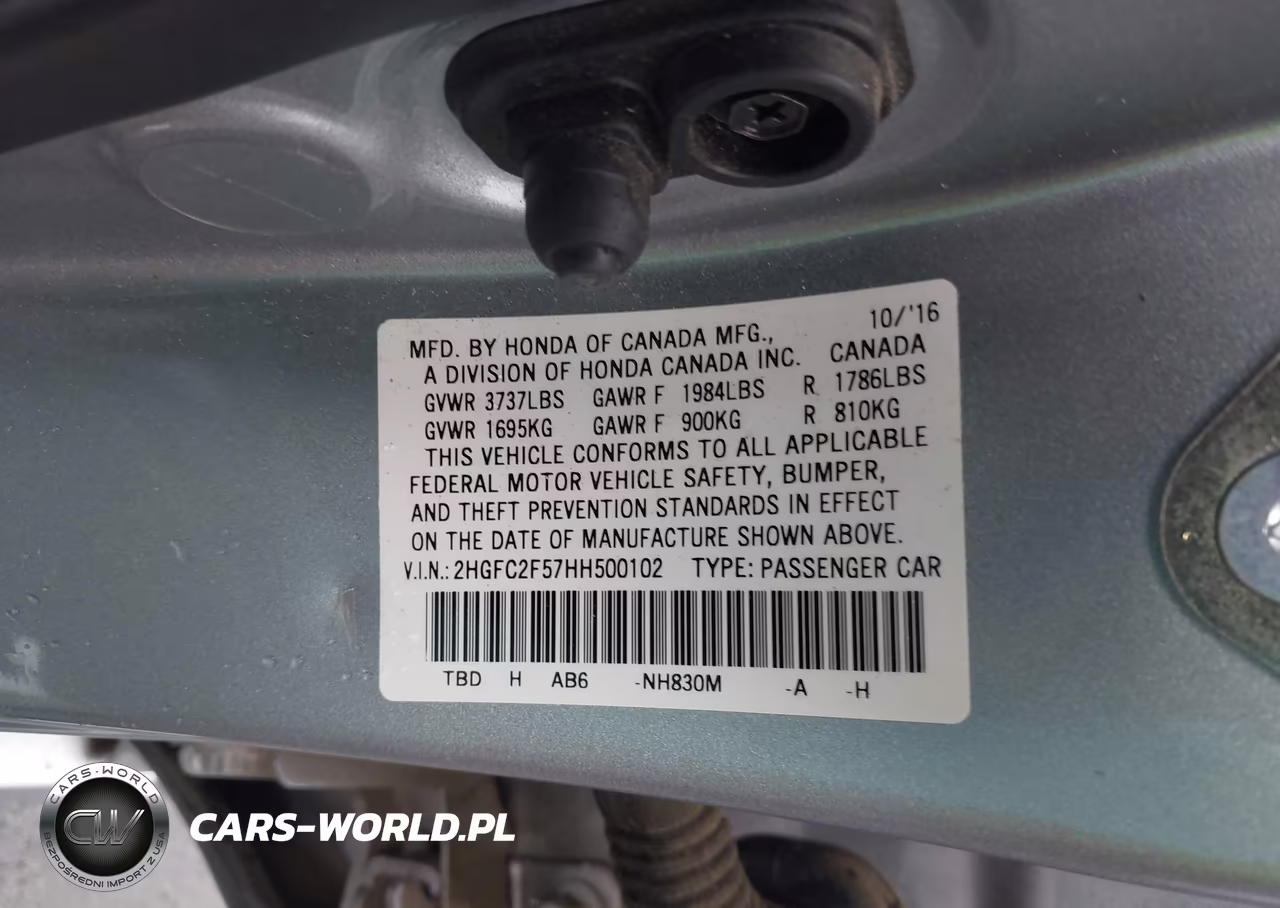 2017 Honda Civic Lx VIN:2HGFC2F57HH500102 - 9