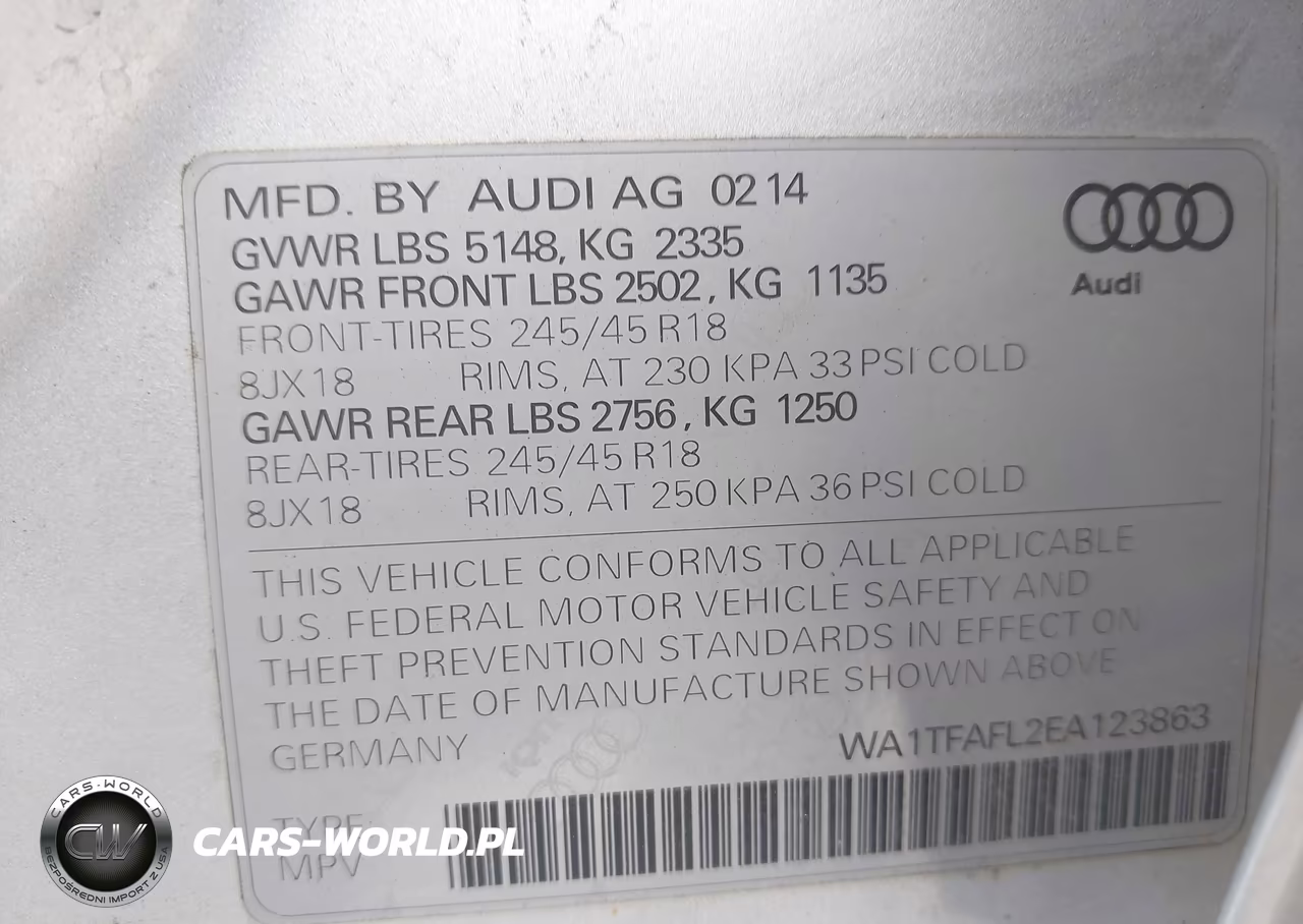 2014 Audi Allroad 2.0T Premium VIN:WA1TFAFL2EA123863 - 9