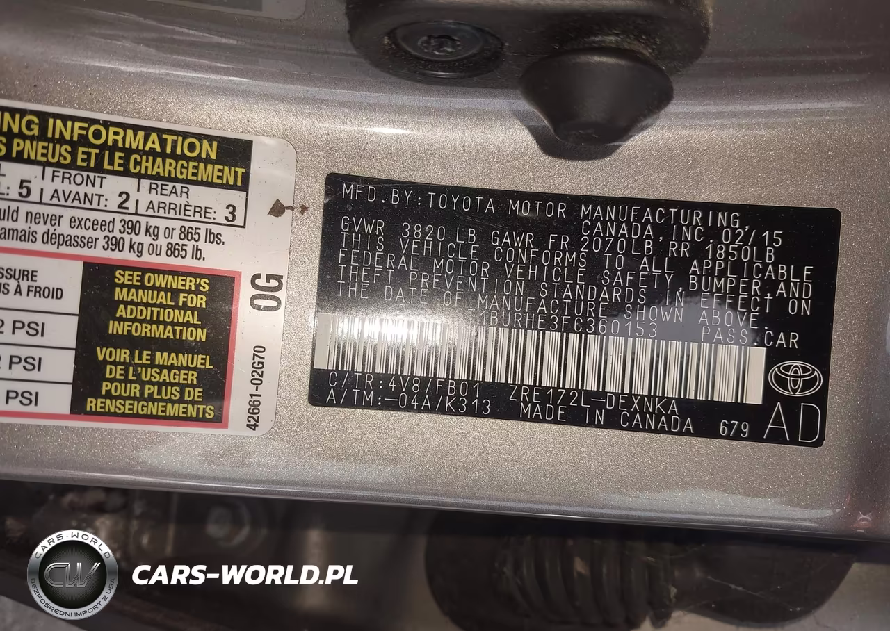2015 Toyota Corolla Le VIN:2T1BURHE3FC360153 - 9