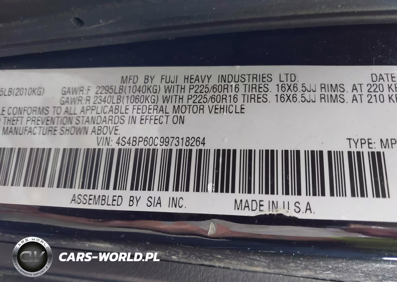 2008 Subaru Outback 2.5I VIN:4S4BP60C997318264 - 9