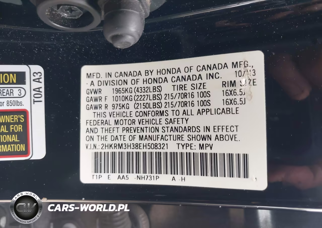 2014 Honda Cr-V Lx VIN:2HKRM3H38EH508321 - 9