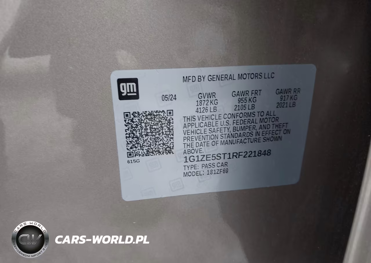 2024 Chevrolet Malibu Fwd 2Lt VIN:1G1ZE5ST1RF221848 - 9