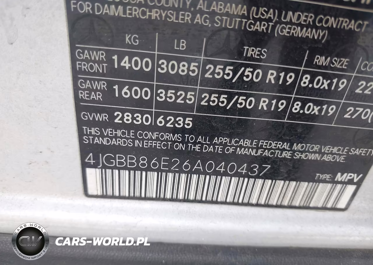 2006 Mercedes-Benz Ml 350 4Matic VIN:4JGBB86E26A040437 - 9