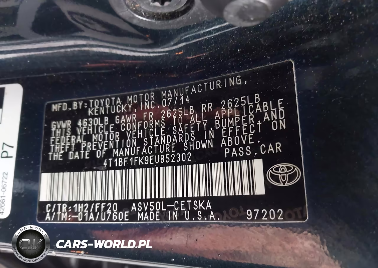 2014 Toyota Camry Se VIN:4T1BF1FK9EU852302 - 9