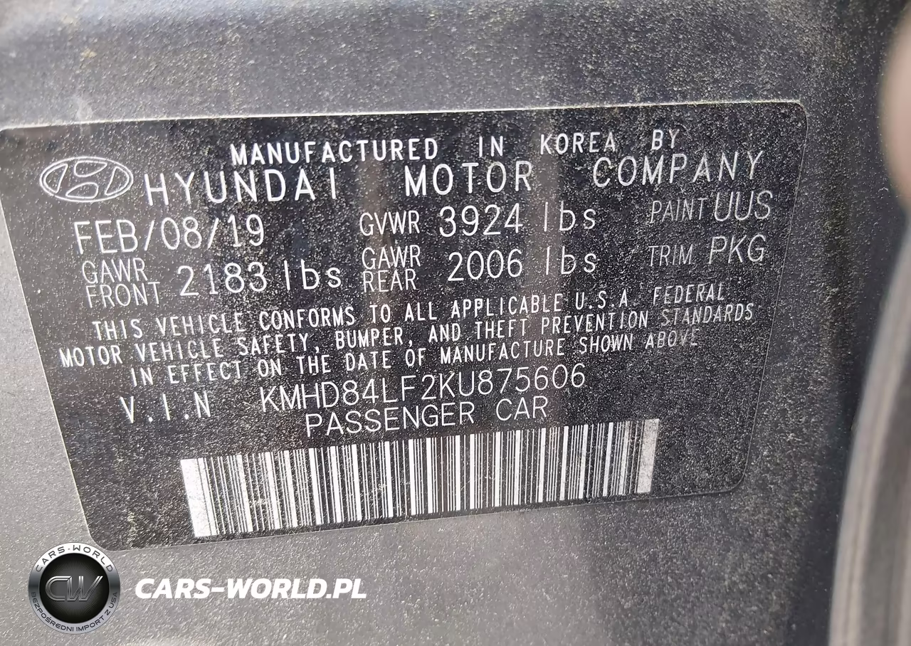 2019 Hyundai Elantra Sel VIN:KMHD84LF2KU875606 - 9