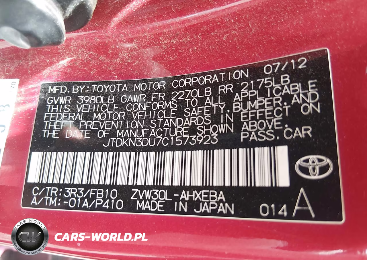 2012 Toyota Prius Three VIN:JTDKN3DU7C1573923 - 9