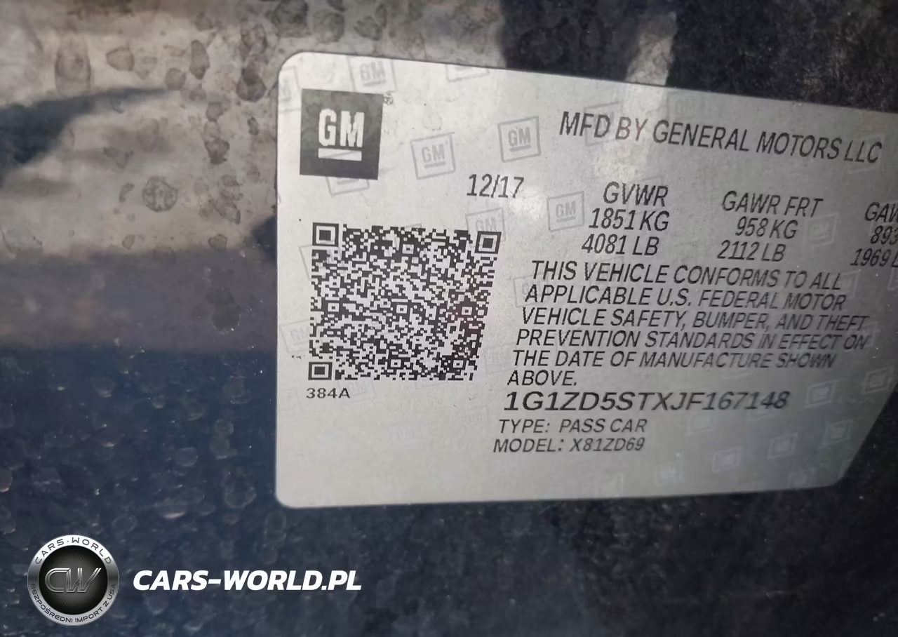 2018 Chevrolet Malibu Lt VIN:1G1ZD5STXJF167148 - 9