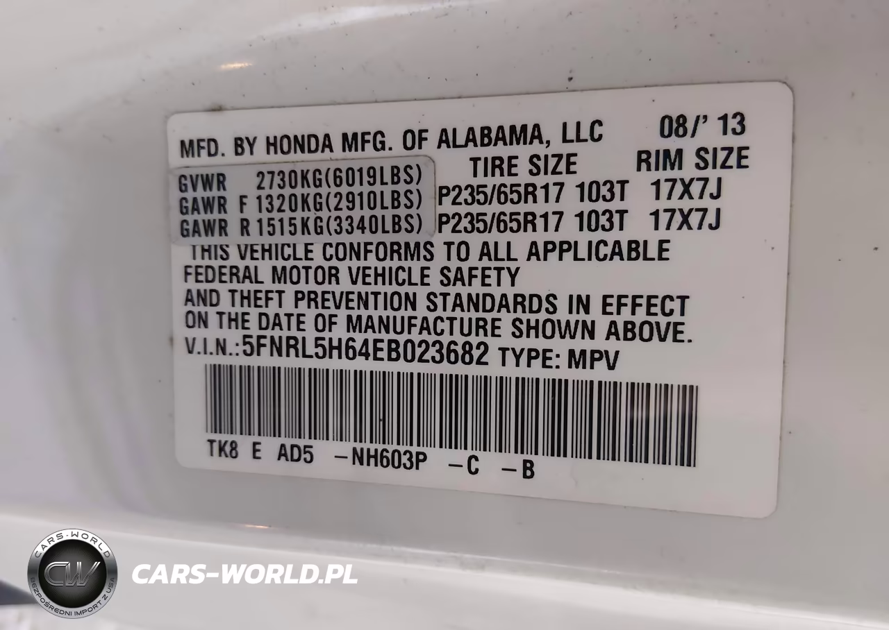2014 Honda Odyssey Ex-L VIN:5FNRL5H64EB023682 - 9