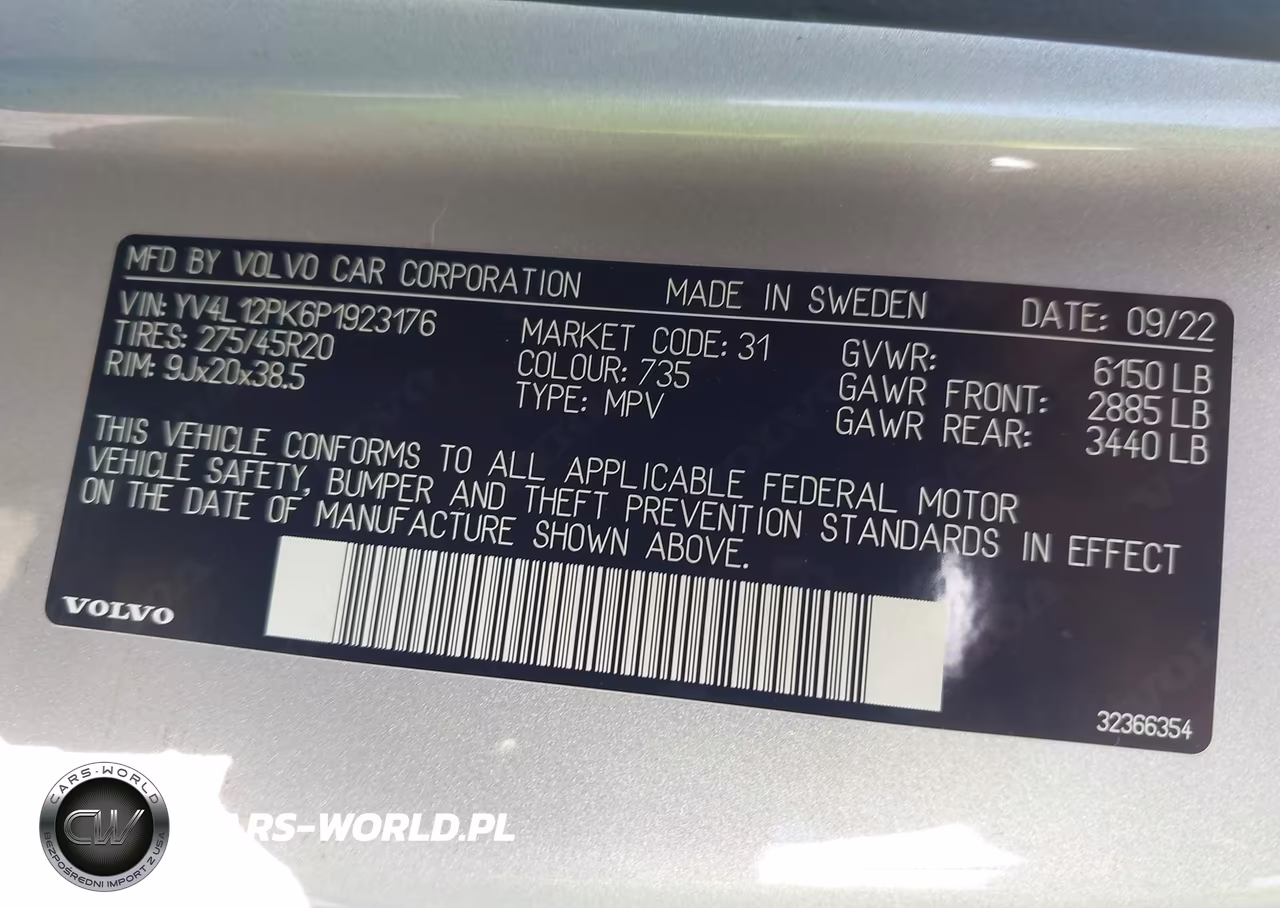 2023 Volvo Xc90 B5 Core VIN:YV4L12PK6P1923176 - 9