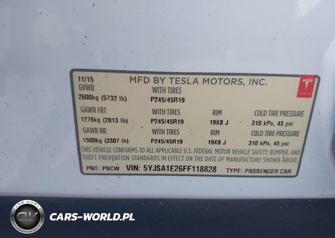 2015 Tesla Model S VIN:5YJSA1E26FF118828 - 9