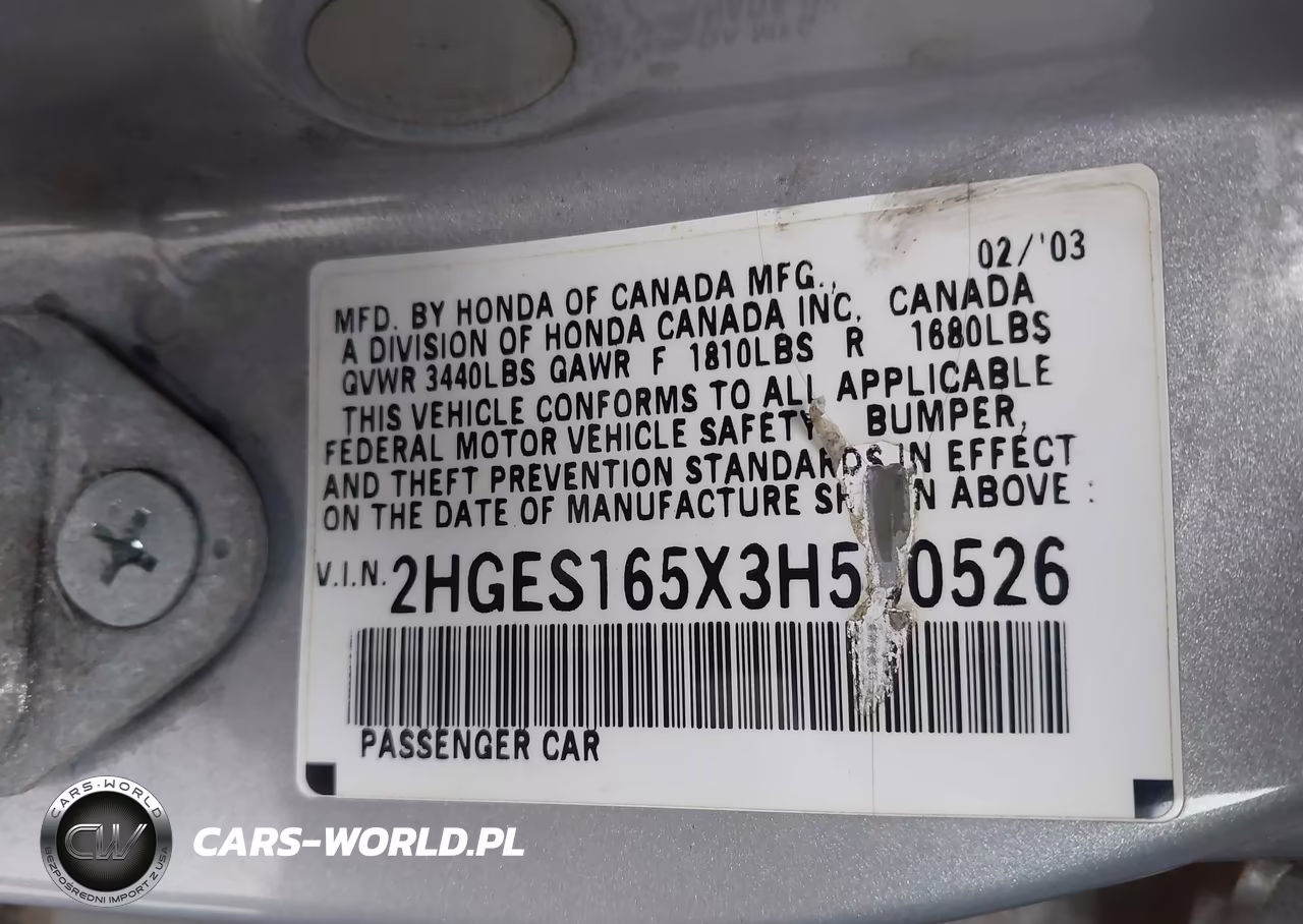 2003 Honda Civic Lx VIN:2HGES165X3H550526 - 9