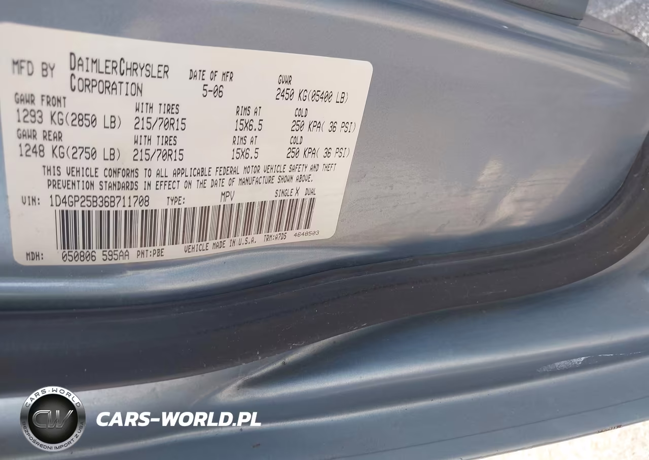 2006 Dodge Caravan Se VIN:1D4GP25B36B711708 - 9