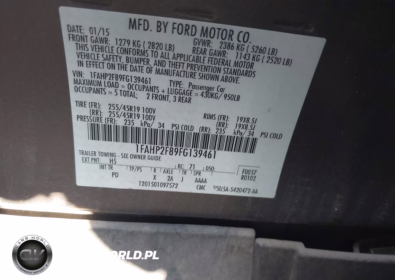 2015 Ford Taurus Limited VIN:1FAHP2F89FG139461 - 9