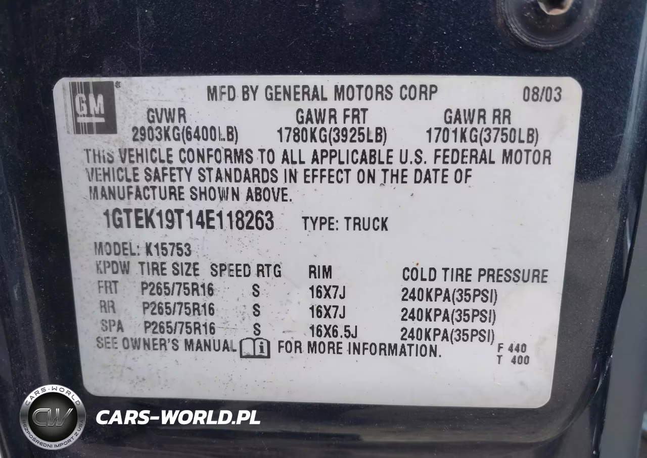 2004 GMC Sierra 1500 Sle VIN:1GTEK19T14E118263 - 9