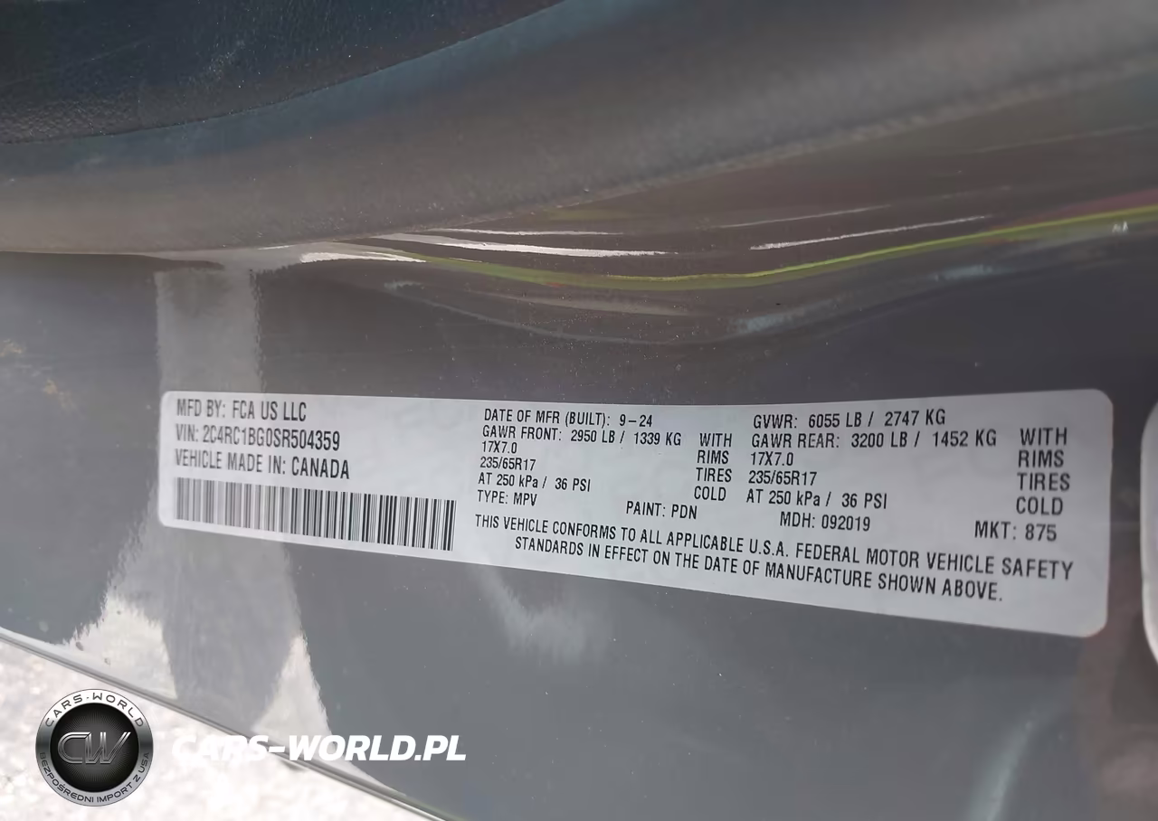 2025 Chrysler Pacifica Select VIN:2C4RC1BG0SR504359 - 9