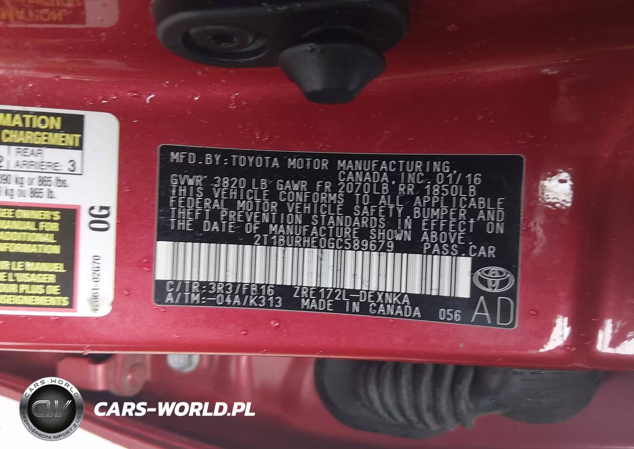 2016 Toyota Corolla Le VIN:2T1BURHE0GC589679 - 9