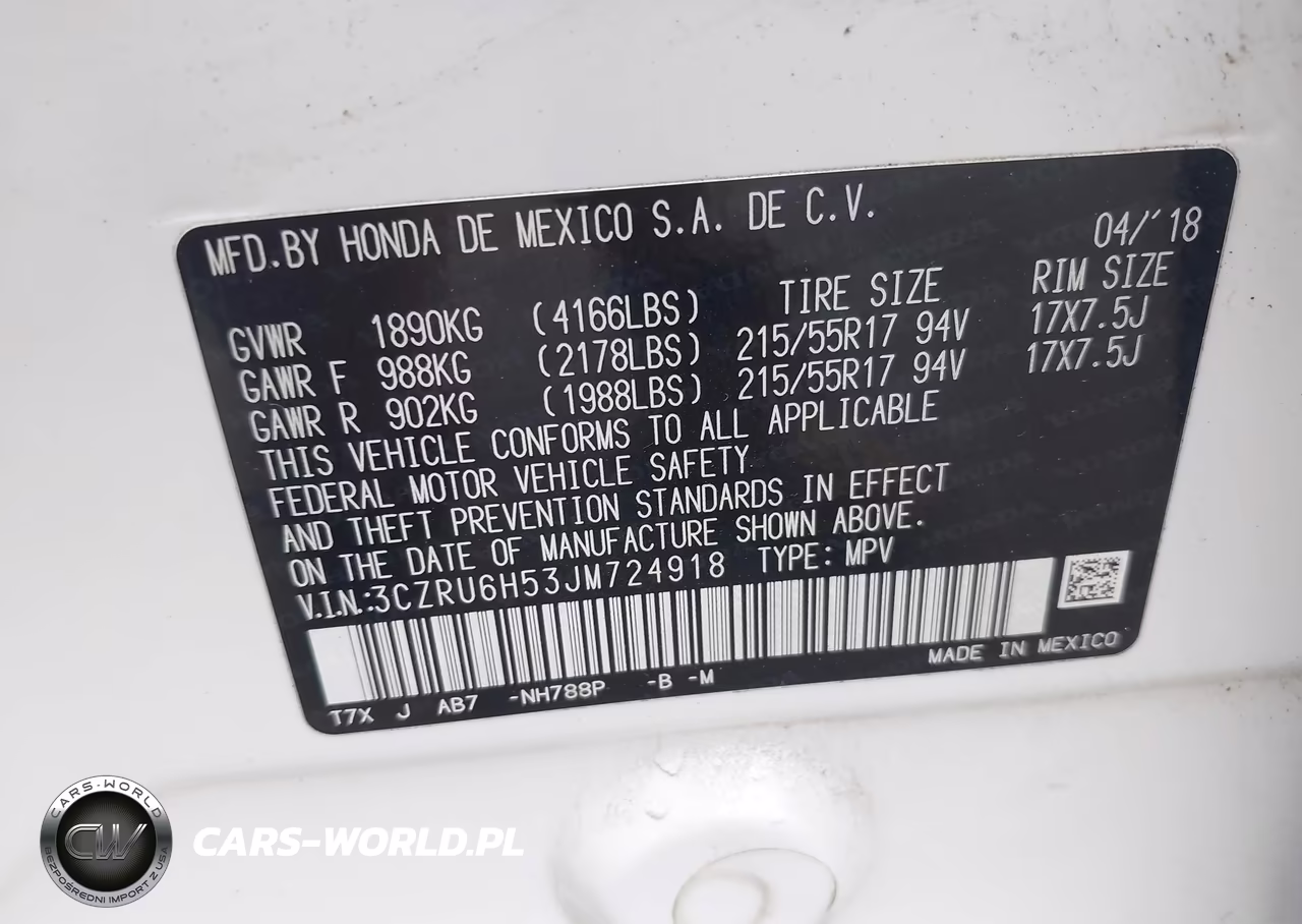 2018 Honda Hr-V Ex VIN:3CZRU6H53JM724918 - 9