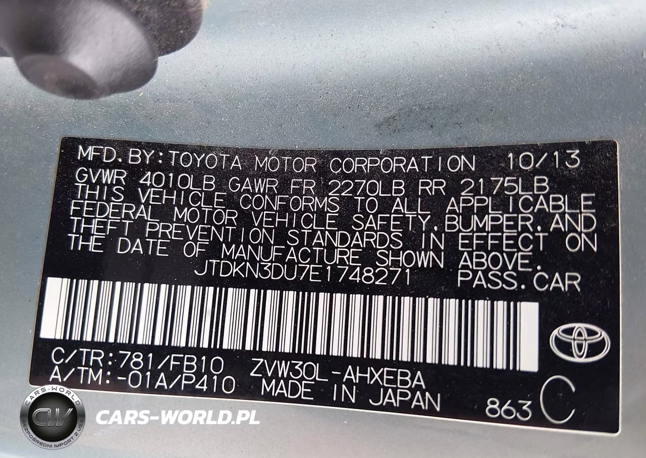2014 Toyota Prius Two VIN:JTDKN3DU7E1748271 - 9