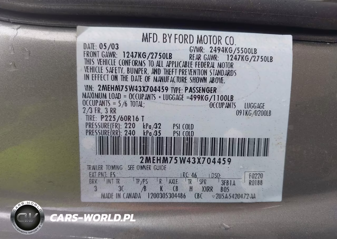 2003 Mercury Grand Marquis Ls VIN:2MEHM75W43X704459 - 9