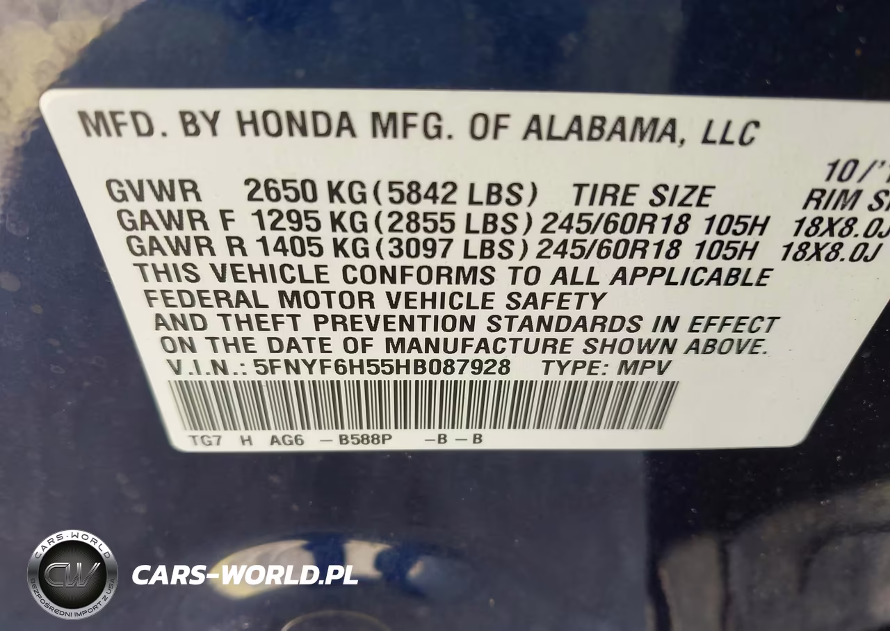 2017 Honda Pilot Ex-L VIN:5FNYF6H55HB087928 - 9