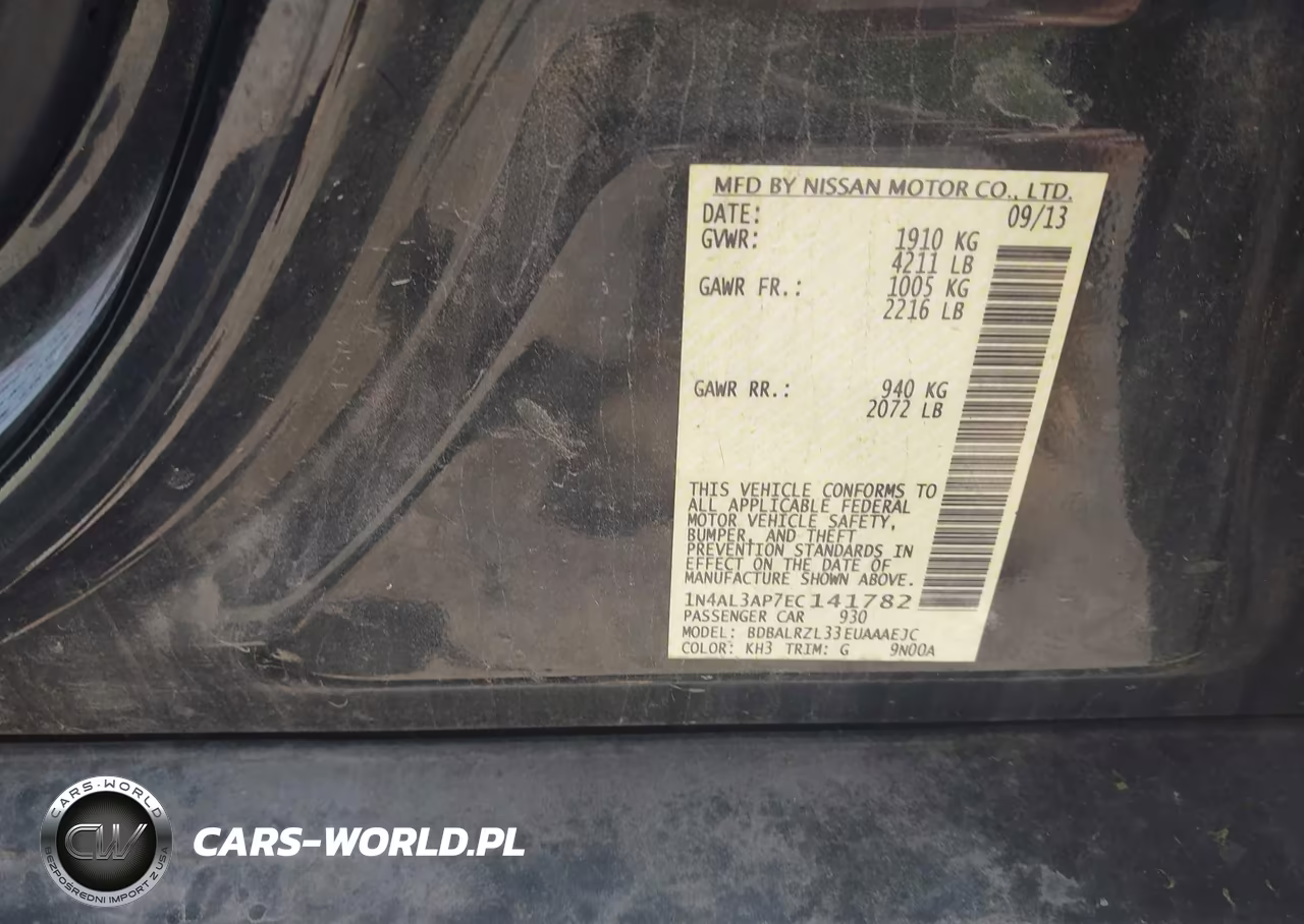 2014 Nissan Altima 2.5 S VIN:1N4AL3AP7EC141782 - 9