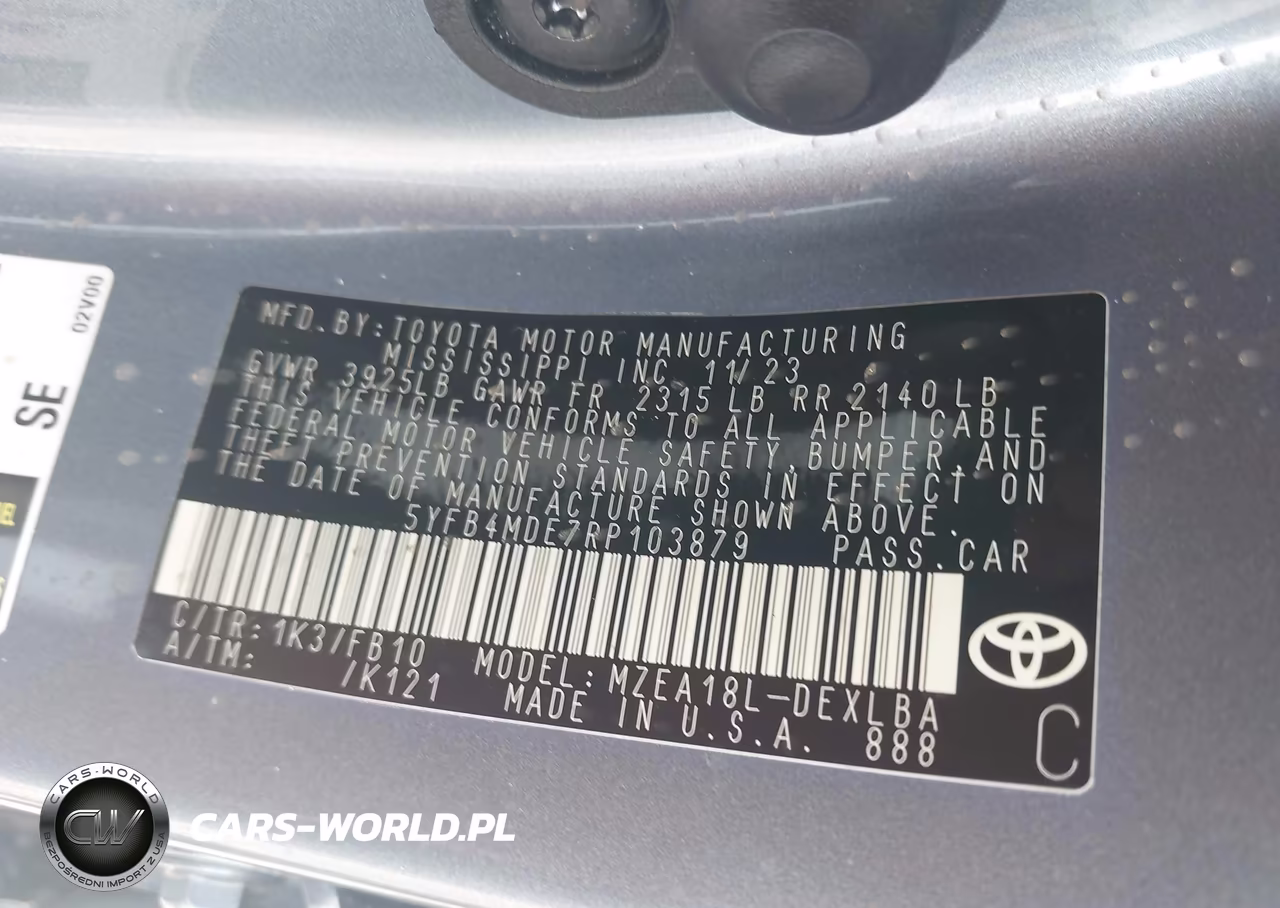 2024 Toyota Corolla Le VIN:5YFB4MDE7RP103879 - 9