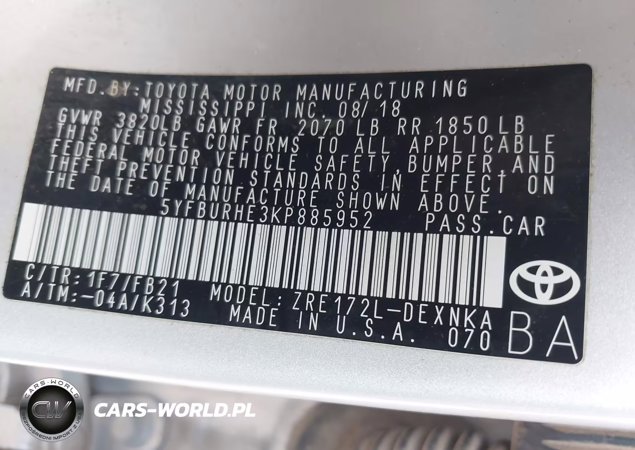 2019 Toyota Corolla Le VIN:5YFBURHE3KP885952 - 9