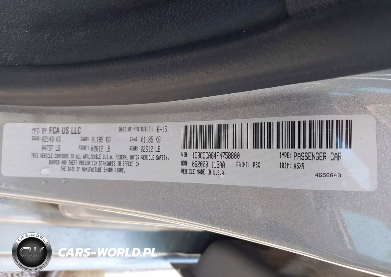 2015 Chrysler 200 Limited VIN:1C3CCCAG4FN758800 - 9