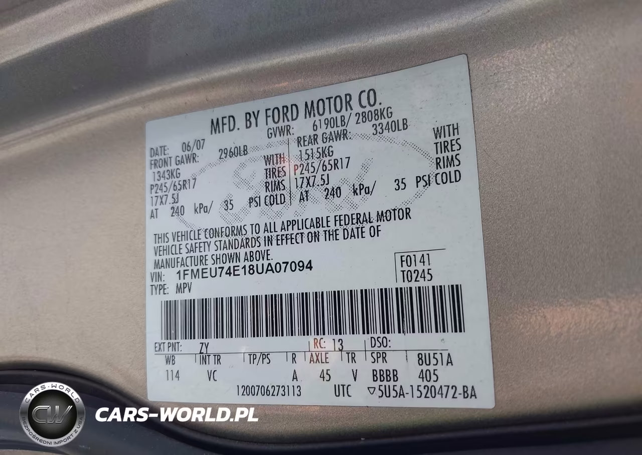 2008 Ford Explorer Eddie Bauer VIN:1FMEU74E18UA07094 - 9