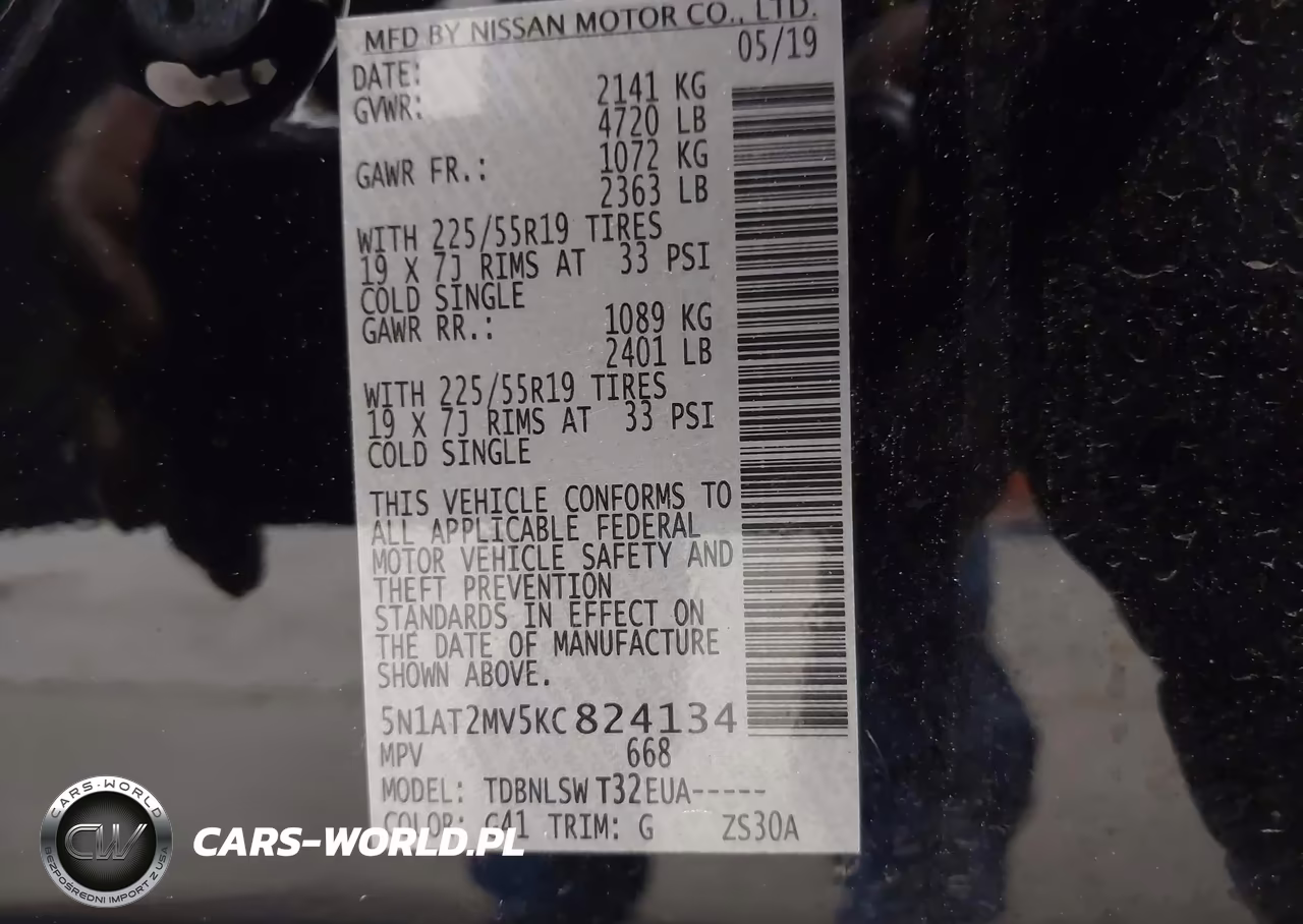 2019 Nissan Rogue Sl VIN:5N1AT2MV5KC824134 - 9