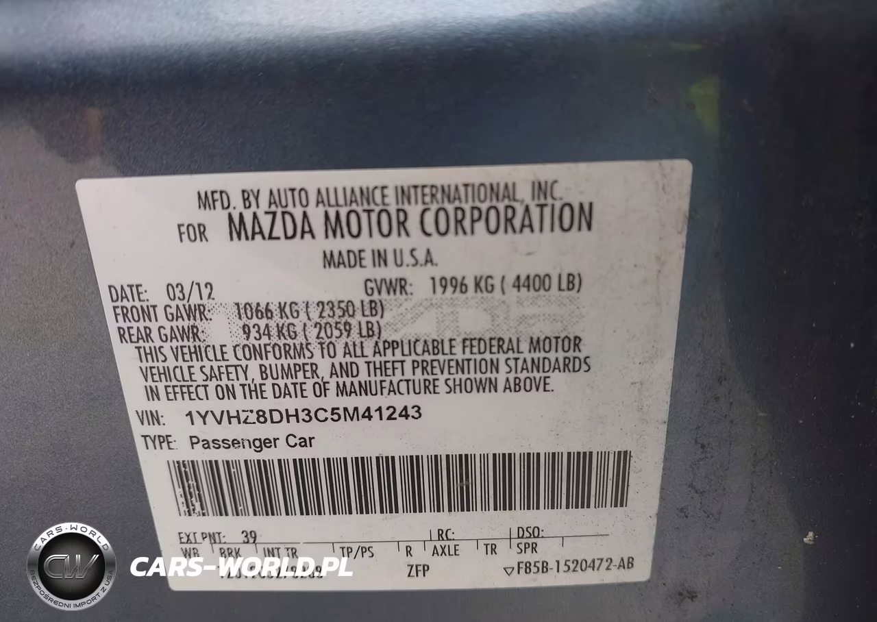 2012 Mazda Mazda6 I Touring VIN:1YVHZ8DH3C5M41243 - 9
