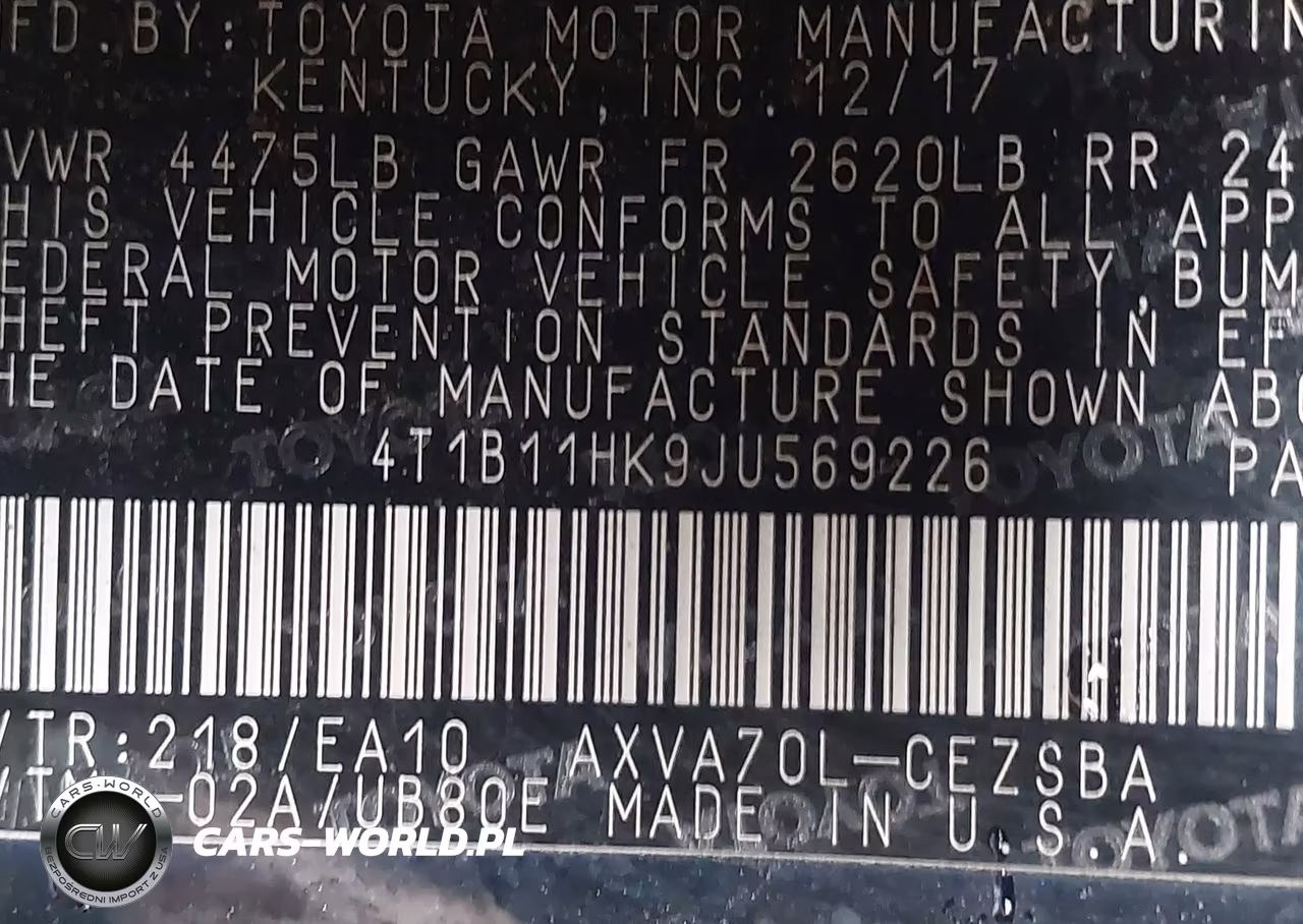 2018 Toyota Camry Se VIN:4T1B11HK9JU569226 - 9