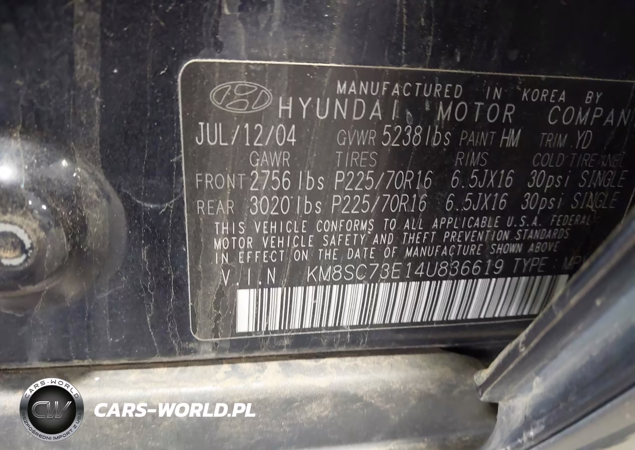 2004 Hyundai Santa Fe Gls-Lx VIN:KM8SC73E14U836619 - 9